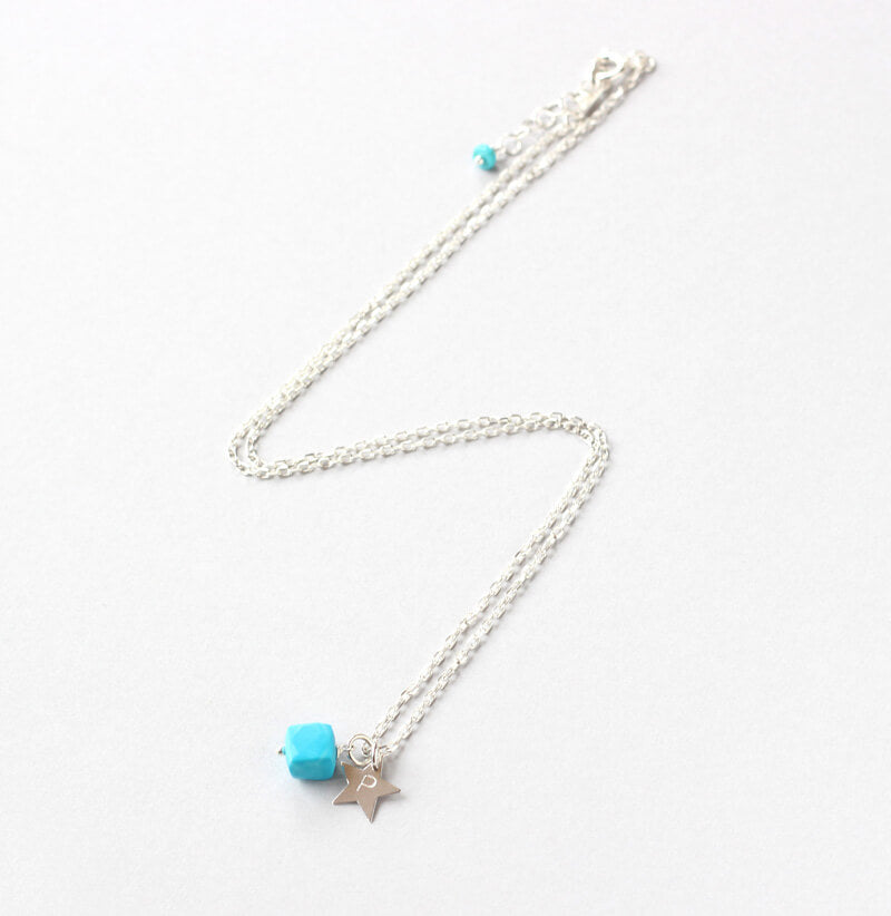 personalised necklace turquoise silver