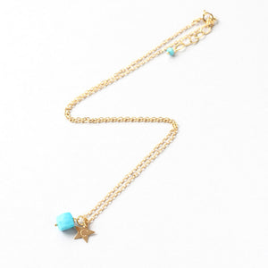 personalised necklace turquoise star