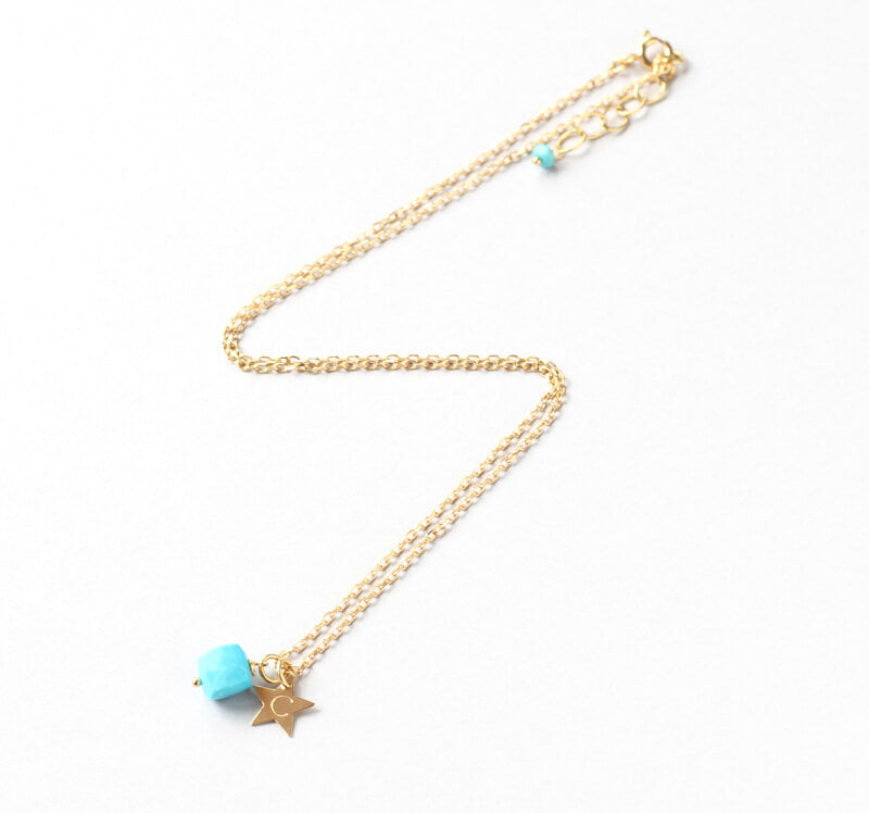 personalised necklace turquoise star