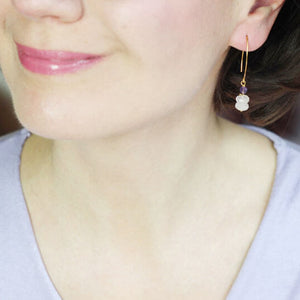 rose quartz amethyst earrings styled