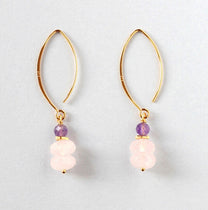 rose quartz amethyst earrings