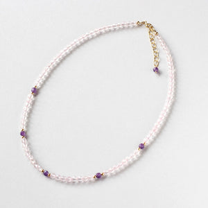 rose quartz delicate necklace ILgemstones