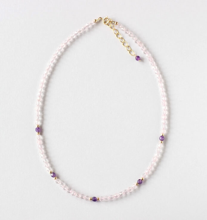 rose quartz delicate necklace