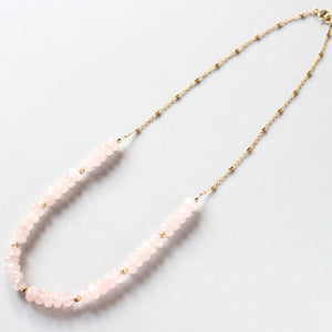 rose quartz necklace ILgemstones