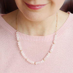 rose quartz necklace model Irish