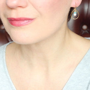 Tridacna Turquoise Hoop Earrings model