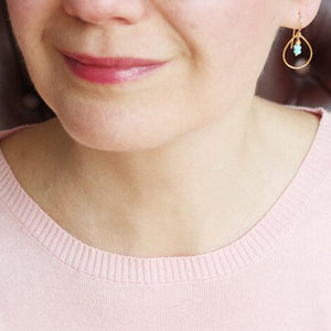 Turquoise Hoop Earrings model